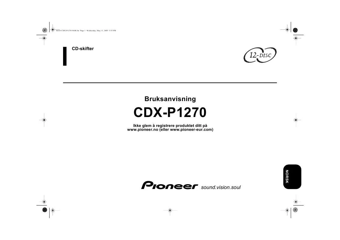 Mode d'emploi PIONEER CDX-P1270