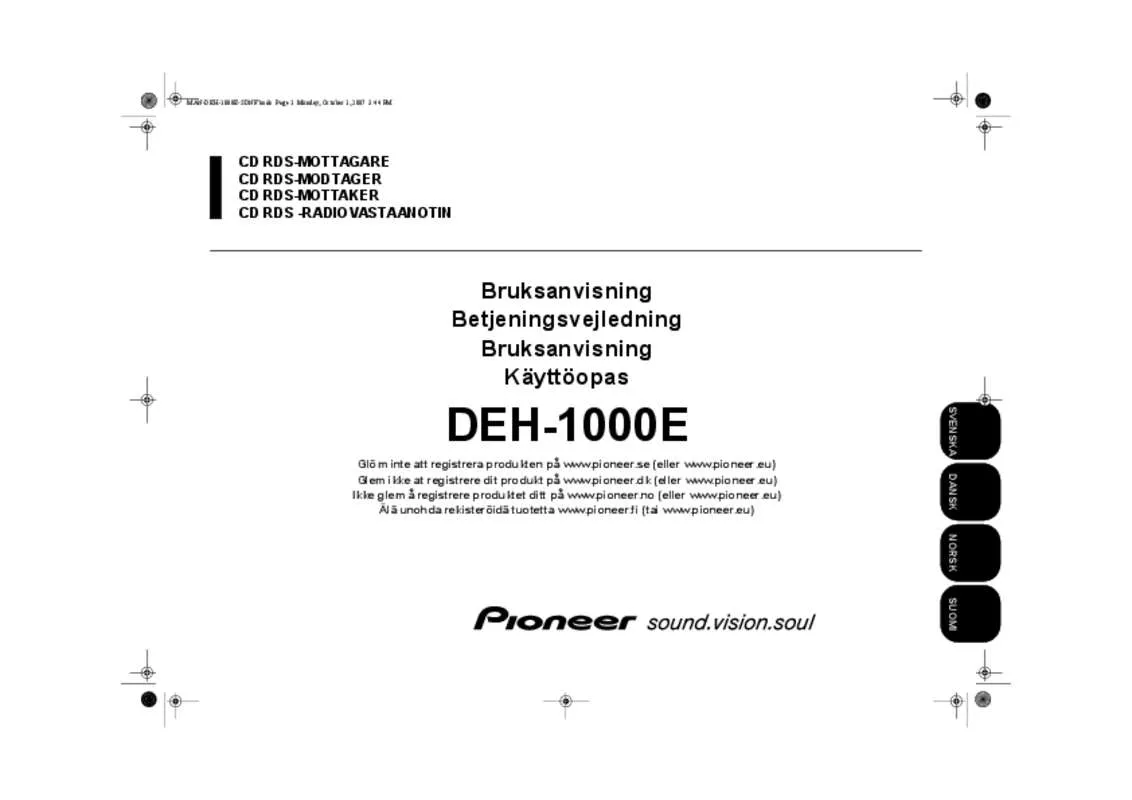 Mode d'emploi PIONEER DEH-1000E