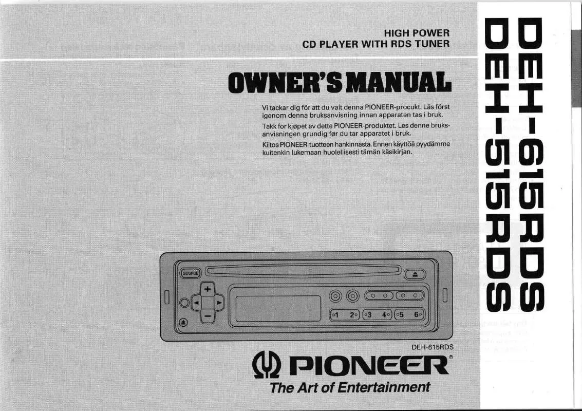 Mode d'emploi PIONEER DEH-615RDS