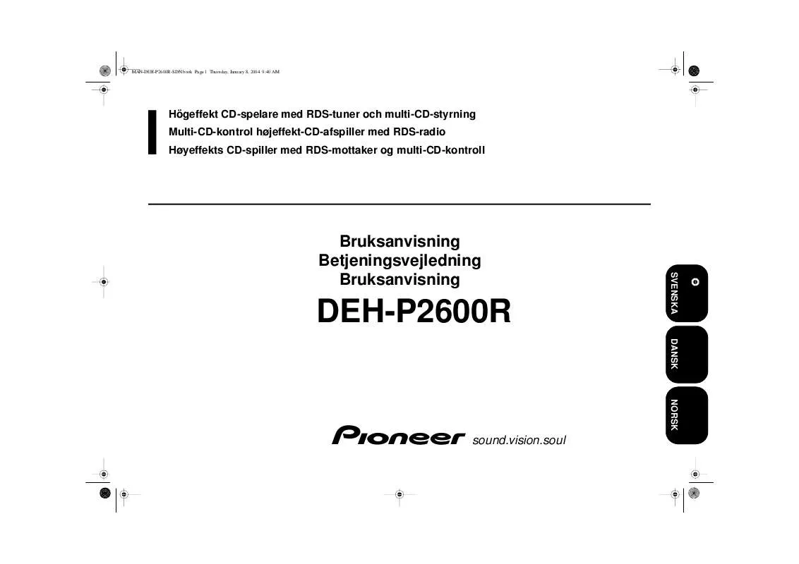 Mode d'emploi PIONEER DEH-P2600R