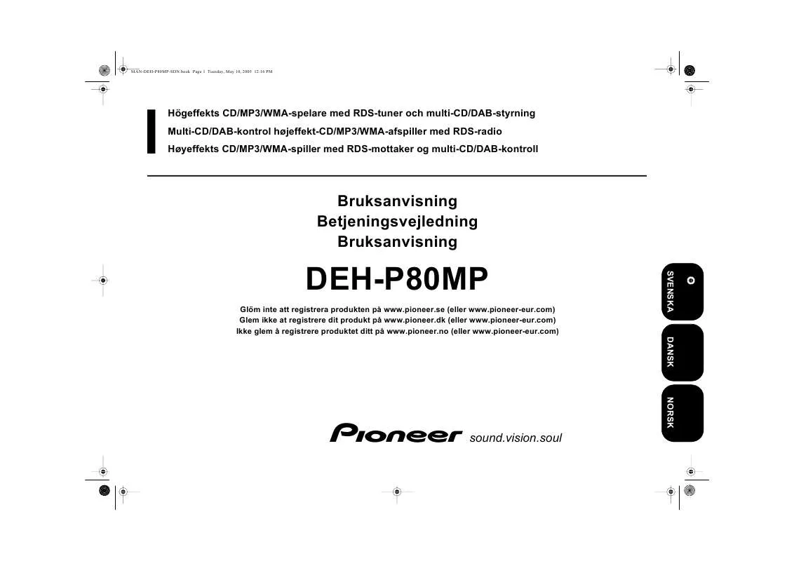 Mode d'emploi PIONEER DEH-P80MP