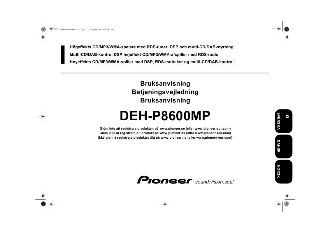 Mode d'emploi PIONEER DEH-P8600MP