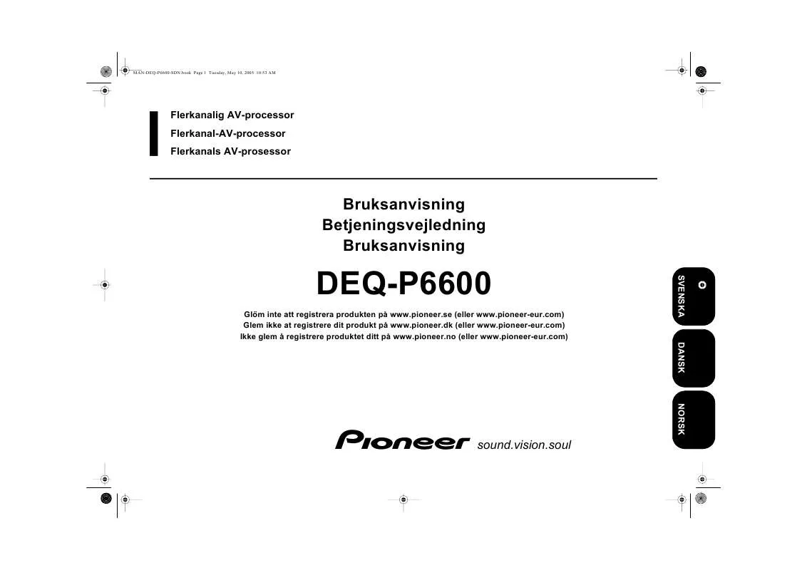 Mode d'emploi PIONEER DEQ-P6600