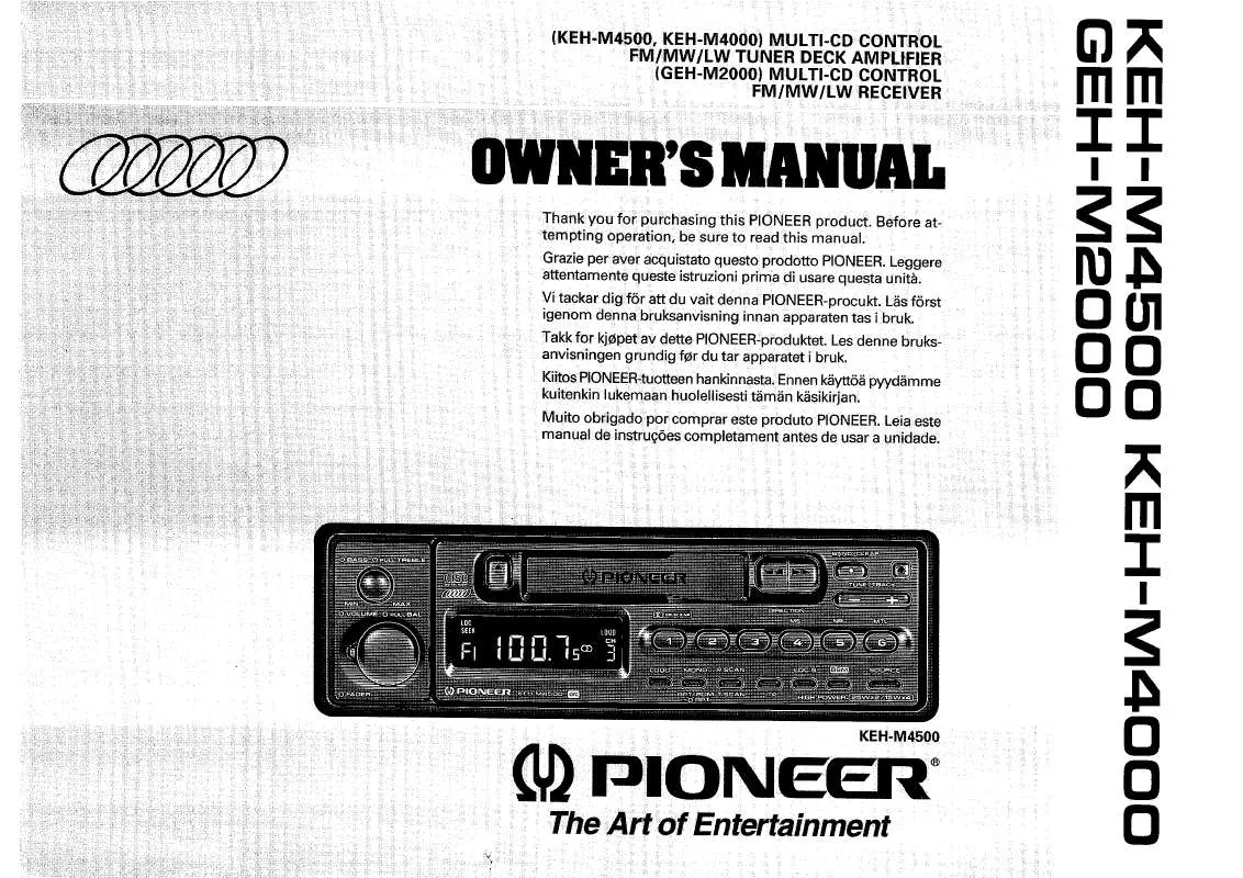 Mode d'emploi PIONEER KEH-M4000
