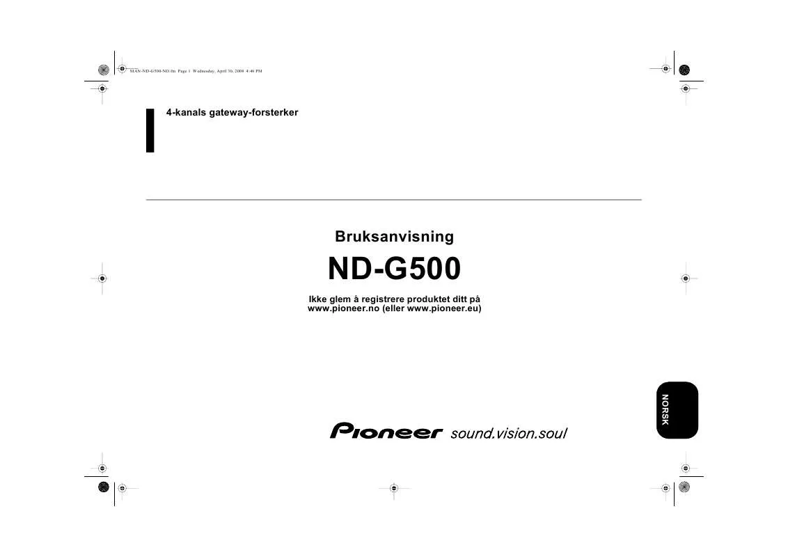 Mode d'emploi PIONEER ND-G500