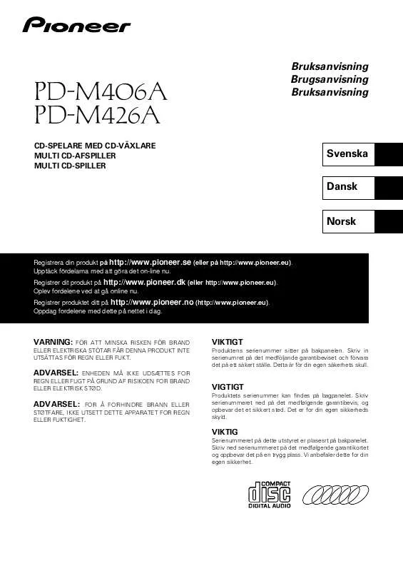 Mode d'emploi PIONEER PDM-426A