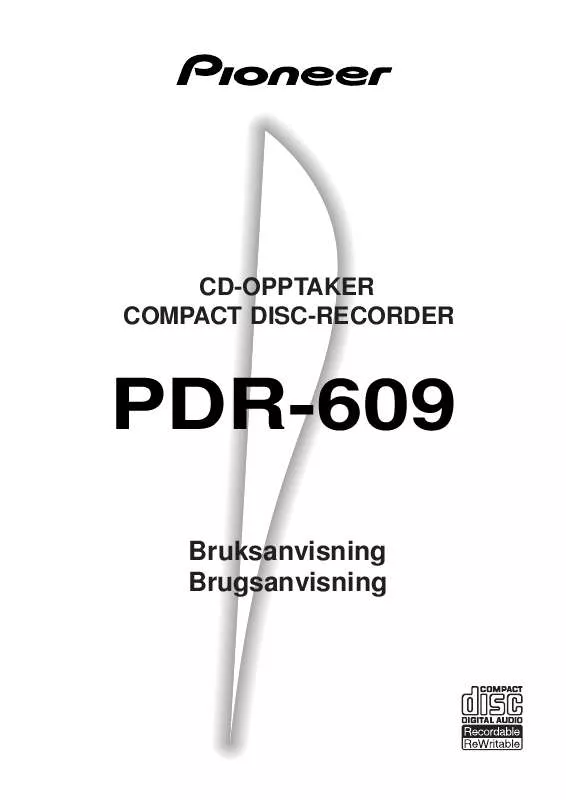Mode d'emploi PIONEER PDR-609