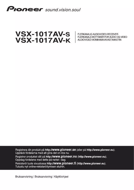Mode d'emploi PIONEER VSX-1017AV-K