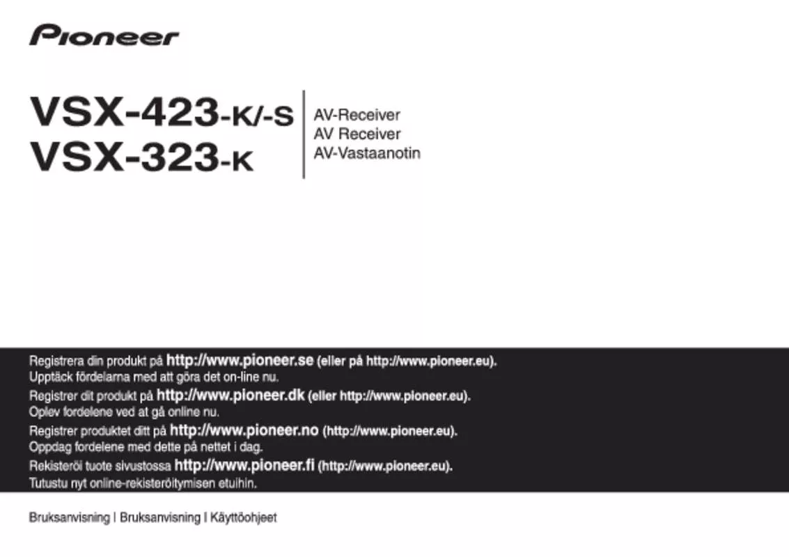 Mode d'emploi PIONEER VSX-323-K