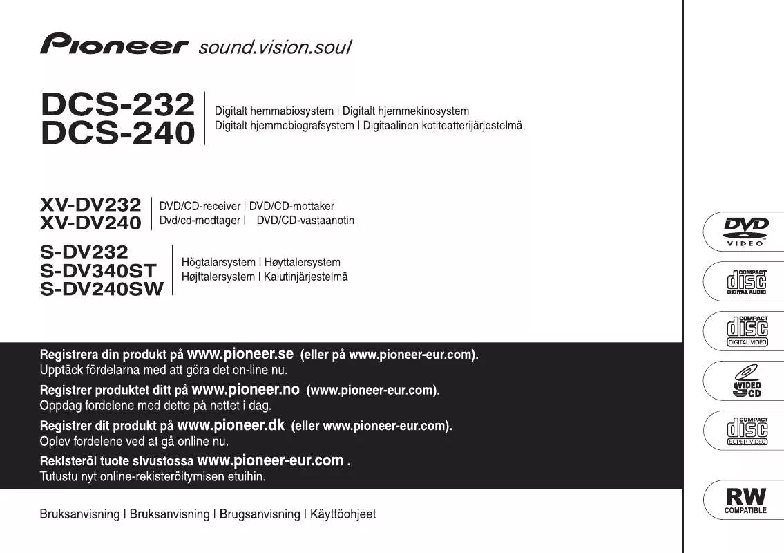 Mode d'emploi PIONEER XV-DV232 (DCS-232)
