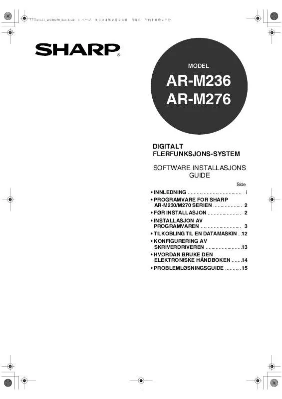Mode d'emploi SHARP AR-M236/M276