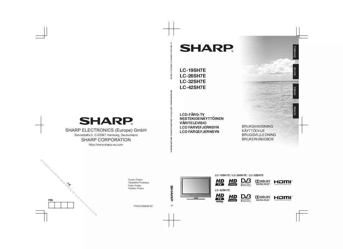 Mode d'emploi SHARP LC-19/26/32/42SH7E