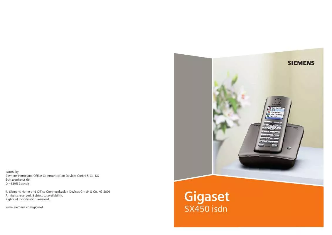 Mode d'emploi SIEMENS GIGASET SX450 ISDN