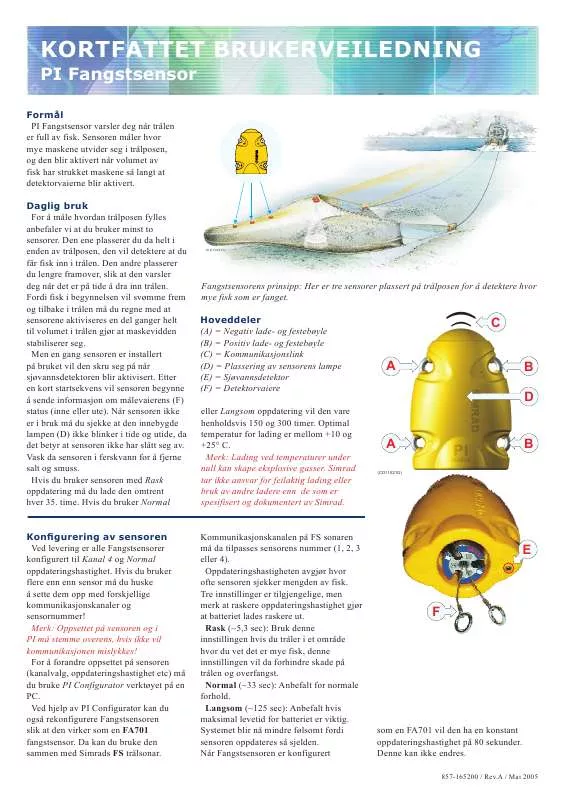 Mode d'emploi SIMRAD PI CATCH