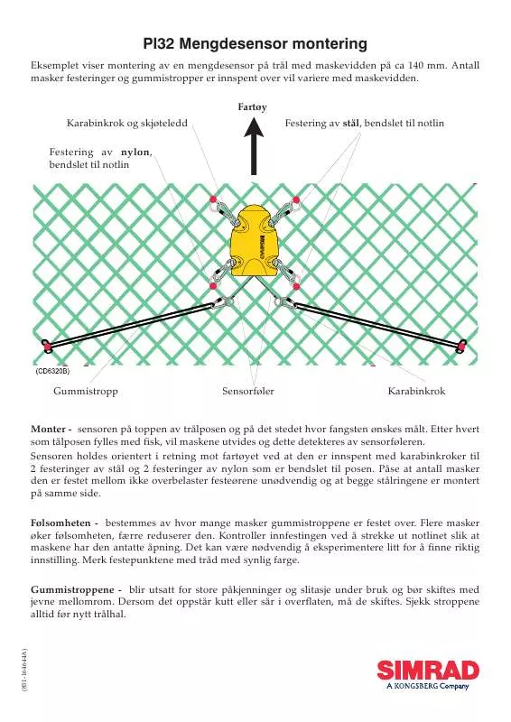 Mode d'emploi SIMRAD PI32 CATCH SENSOR