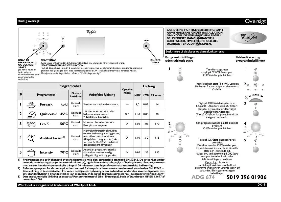 Mode d'emploi WHIRLPOOL ADG 674 IX