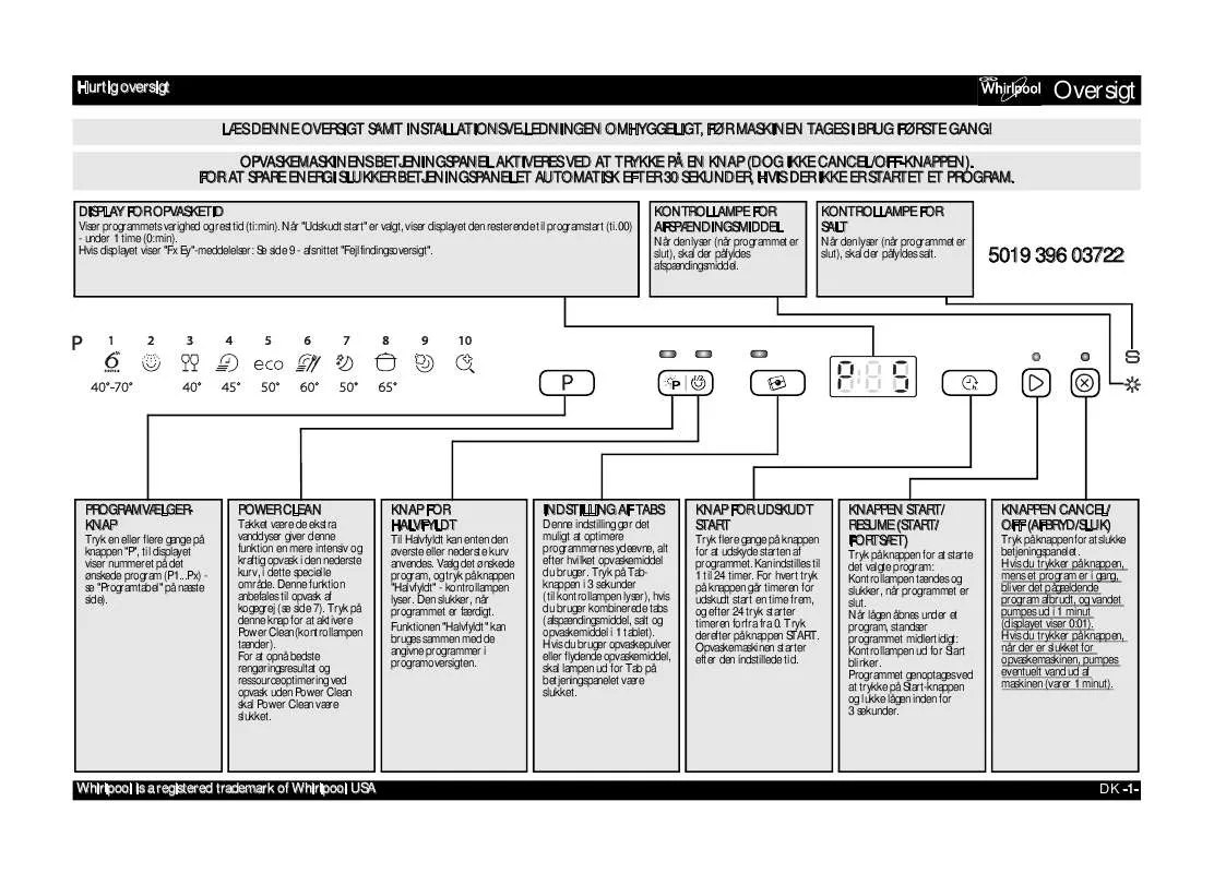 Mode d'emploi WHIRLPOOL ADG8783 A PCTR 6S FD