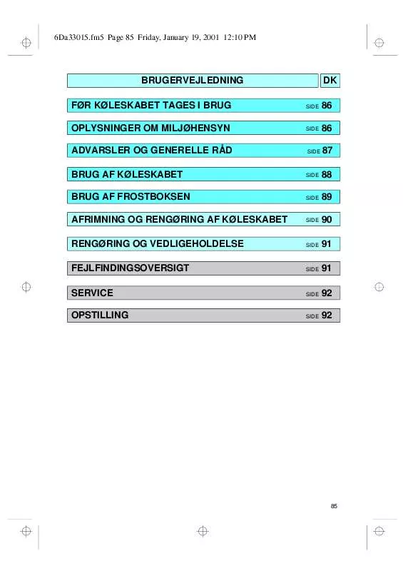 Mode d'emploi WHIRLPOOL CFS 050 S