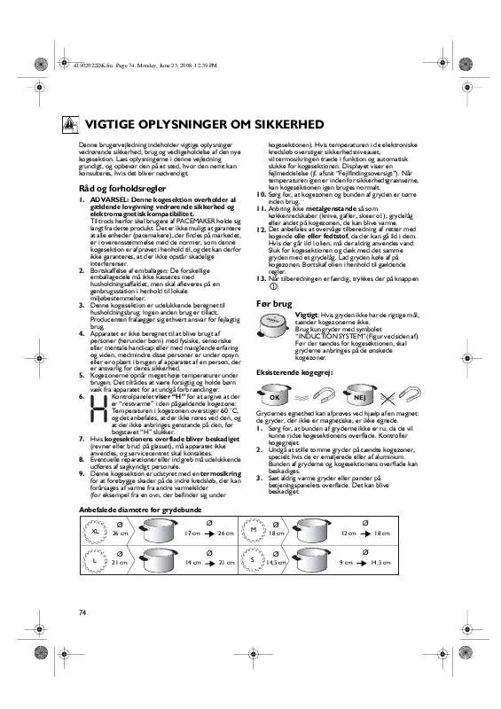 Mode d'emploi WHIRLPOOL ETI 6740/IN