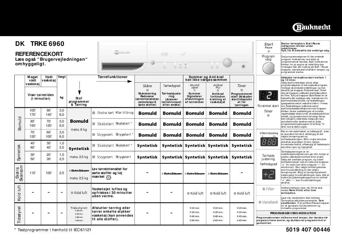 Mode d'emploi WHIRLPOOL TRKE 6960/6