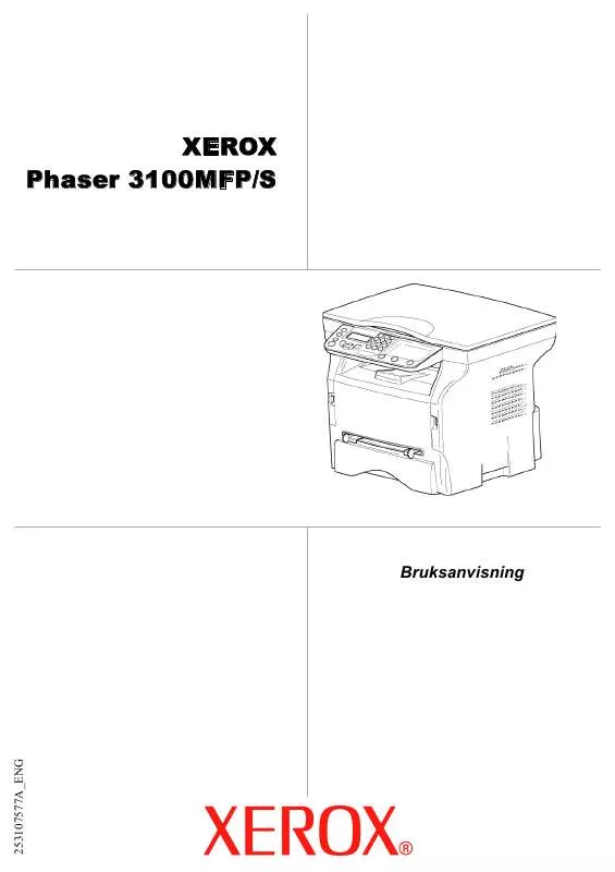 Mode d'emploi XEROX PHASER 3100MFP