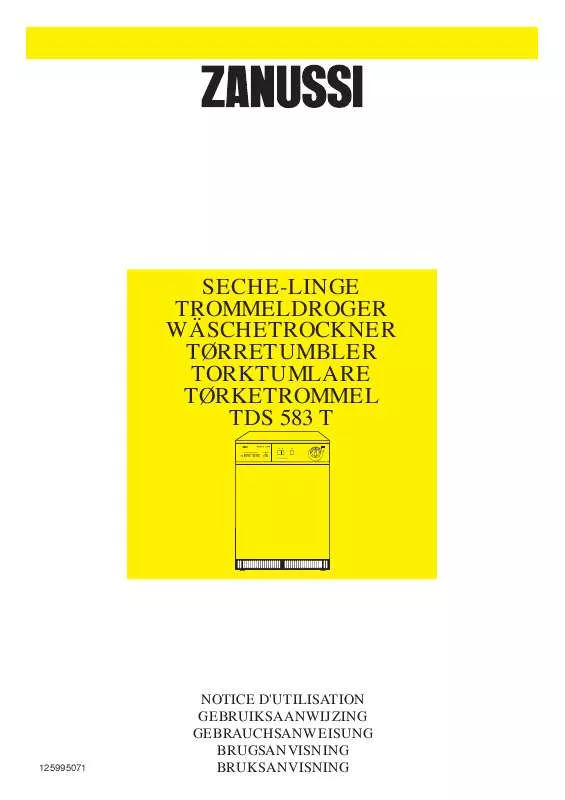 Mode d'emploi ZANUSSI TDS583T