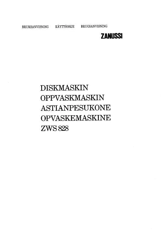 Mode d'emploi ZANUSSI ZWS828